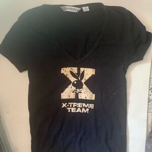 Playboy Black Cotton Tee Size Small/Medium